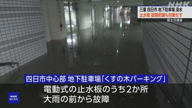 Underground parking lots filled with water.