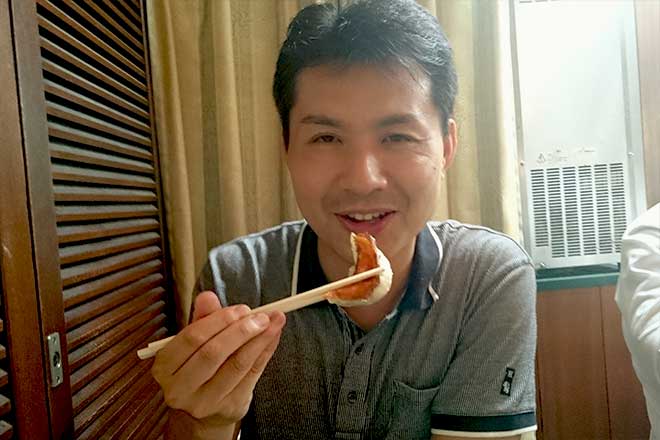 I ate delicious dumplings for a long time