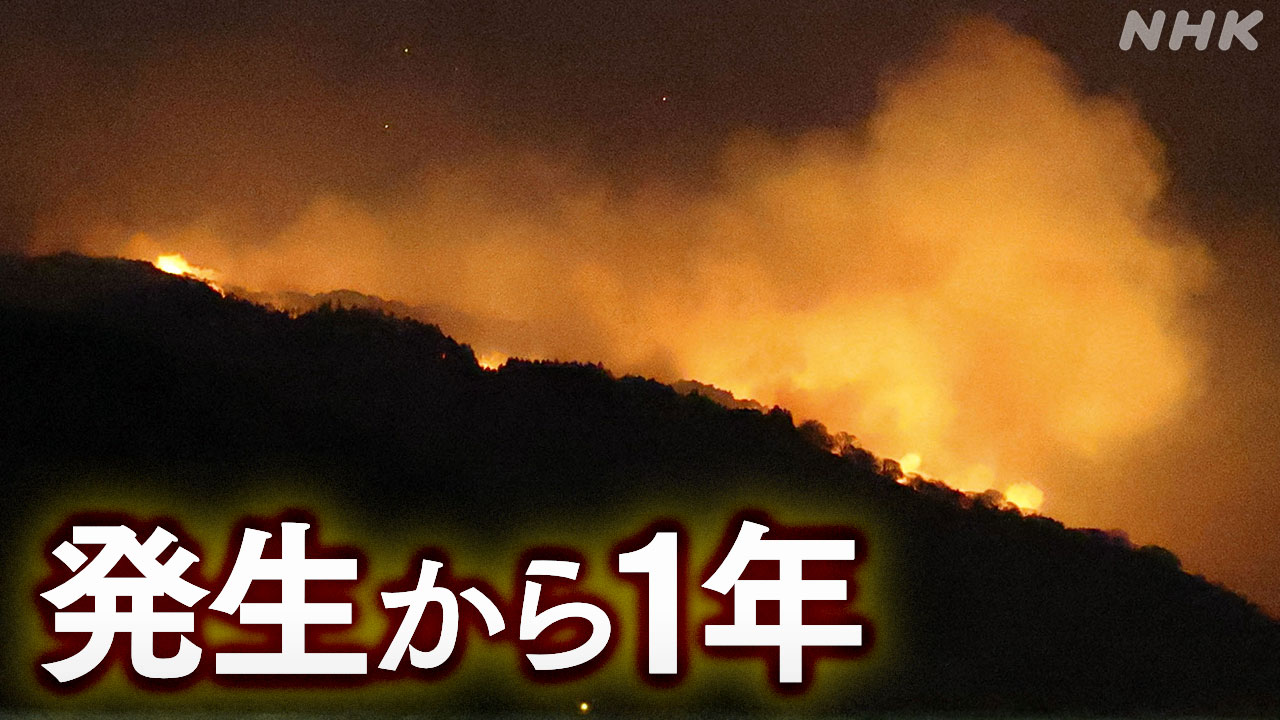 Ofunato, Iwate One year since the big mountain fire