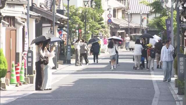 Hita City in Oita Prefecture recorded its first "extreme heat day" of the year.