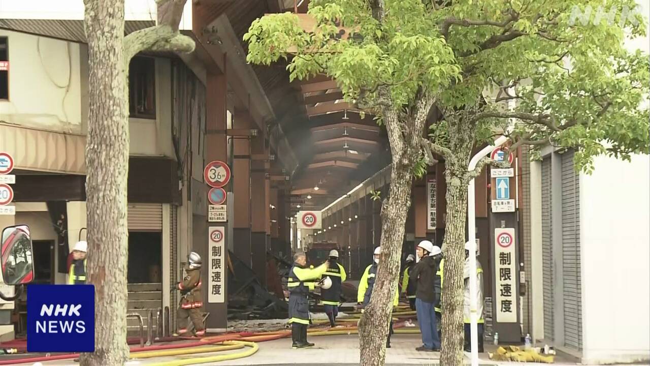 A fire occurred in a shopping district in Izumo City, Shimane Prefecture.