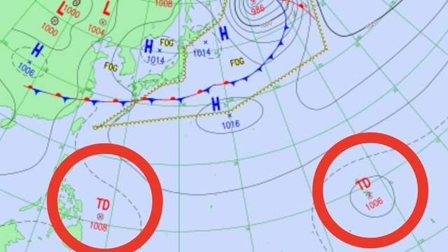 [Double "Typhoon Eggs" may form] A new "tropical depression" may form by tomorrow (29th) with "two" expected... What will be the impact on Japan and the course? Pay attention to future "typhoon information" and the rain and wind simulation until July 8 (Wednesday) [Latest weather map from the Japan Meteorological Agency on the 28th].