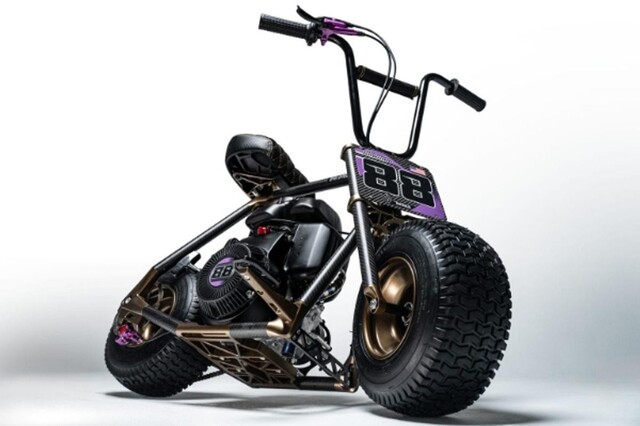 Cute to look at, fun to ride. A 100cc mini bike.