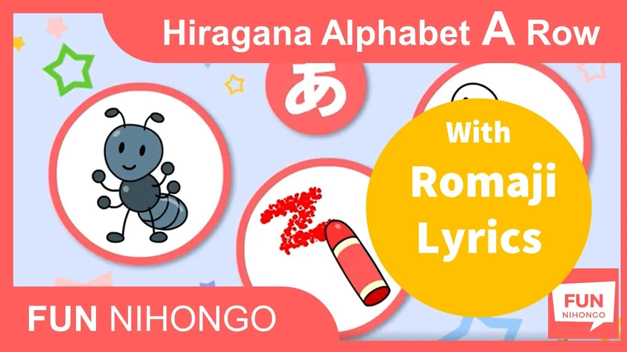 (With Romaji Lyrics) How to read/write Hiragana A Row - Learn Japanese Hiragana Alphabet AIUEO Song