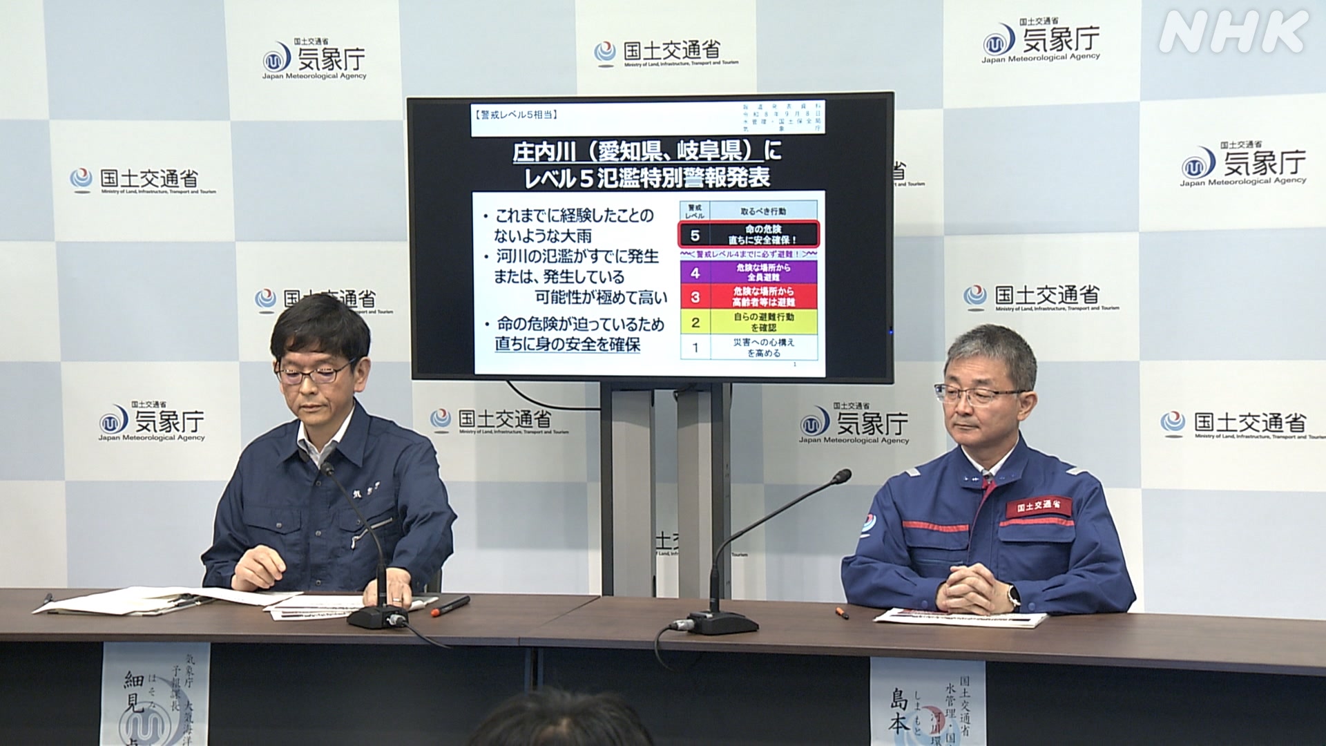 Level 5 "Flood Special Warning" issued for the Shonai River in Aichi and Gifu Prefectures