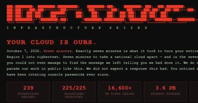 "Your cloud is ours" — The operator's response to the attacker's message that appeared on the IDCF Cloud management screen
