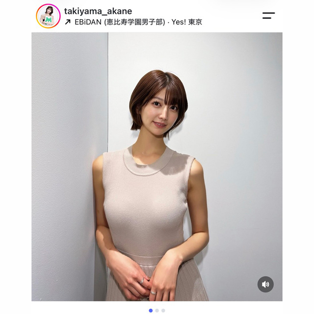 171cm announcer making waves in gravure draws online attention in a tight one-piece dress that shows off her body line: "Is she a model?" "Her face is just too small"